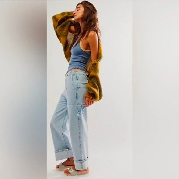 We The Free | Major Leagues Mid-Rise Cuffed Jeans Light Stone| W Sz 29 - Picture 4 of 7